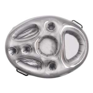 Inflatable floating drink holder with 8 compartments, Flippy, gray, top view - Drink Holder