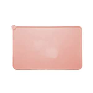 Flippy kisállateledel és víztartó szilikon szőnyeg, csúszásmentes, megemelt élek a víz megtartásához, 48,5x30 cm, rózsaszín