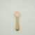 pink silicone spoon with wooden handle for baby