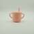 pink silicone cup with straw and handles for baby