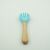 Baba silicone fork with wooden handle, blue