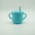 Baba silicone sippy cup with straw and handles, blue