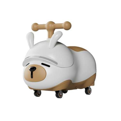 White and brown Flippy Ride-On car with puppy design, for toddlers 1-3 years old