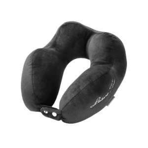 Cestovný vankúš, flippy, na krk, vyrobený z bavlny, so 4 hrbolčekmi, nastaviteľný, sivý