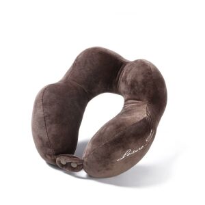 Poduszka podróżna Flippy Cotton Neck z 4 poduszkami lędźwiowymi, regulowana, brązowa