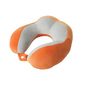 Bavlnený Cestovný Vankúš na krk Flippy, 4 hrbolčeky pre pohodlie, Cestovný doplnok, Kancelária, Auto, Clip System, Oranžová