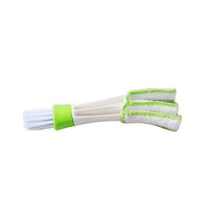 Flippy multi-functional cleaning brush for car air vents, white-green, 16.25 cm - Car wash brush
