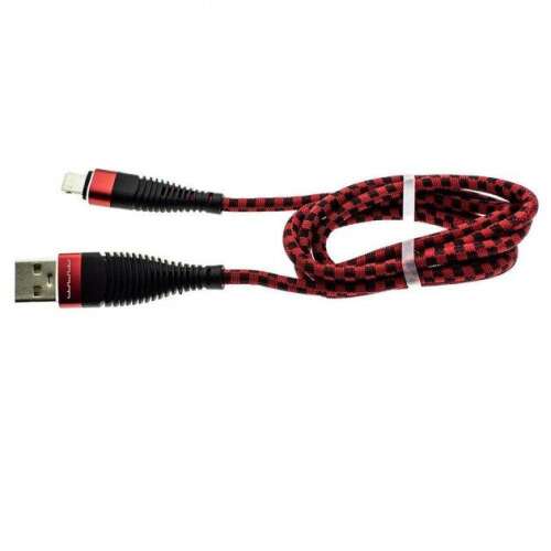 Kábel adat/töltés 3A C típusú USB 1 m X119 buborékfólia, piros/fekete