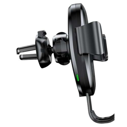 WUW W2 fekete vezeték nélküli autós telefontartó gyors töltéssel