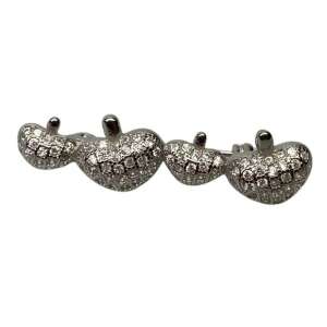 Silver 925 brooch with four hearts, adorned with sparkling cubic zirconia stones - Brooch