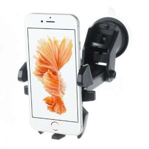Flippy Car Phone Holder with Phone, Telescopic Arm, Windshield Mount - Car Phone Holder