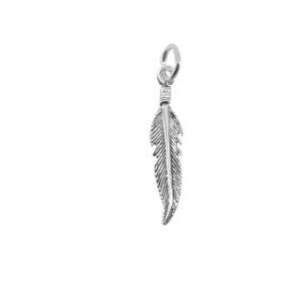 Silver feather pendant, Jolie Silver, 925 sterling silver, 25x6 mm - Women's Accessory