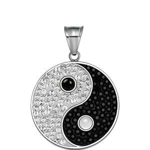 Jolie Silver 925 srebra Sterling Yin Yang wisiorek z cyrkoniami - Flippy Wisiorek damski