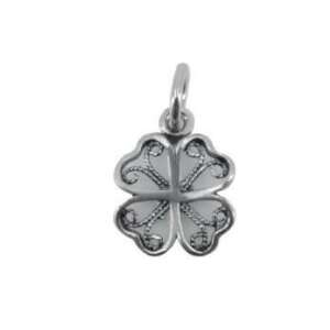 Srebrny wisiorek z koniczyną filigranową, 925 srebro próby, delikatny wzór - Dla kobiet