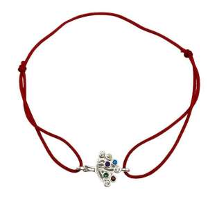 Brățară reglabilă din sfoară cu arbore de argint și pietre colorate, Jolie Silver - Brățări dame