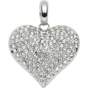 Silver heart pendant with stones, 925 silver - Women's Accessory