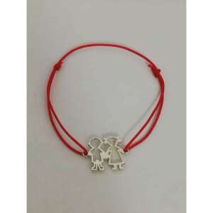Brățară Jolie cu cordon reglabil, argint 925, design băiat și fată, cordon roșu - Brățări dame
