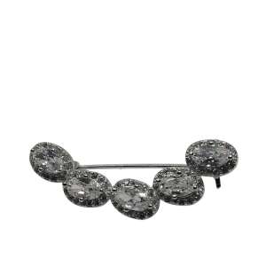 Silver 925 half-circle brooch with zircons - Brooch