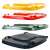 Yellow, red, green, and black waste bin lids, 120L, for 120L bins