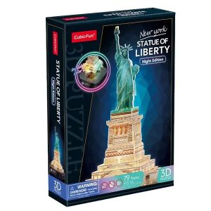 CubicFun Szabadság-szobor 3D LED Puzzle, 79 darabos, Éjszakai Kiadás - Puzzle & Kirakó