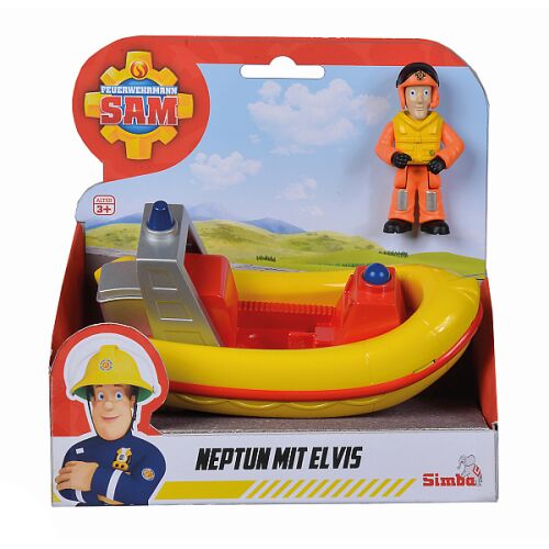 Sam a tűzoltó Mini Neptune mentőcsónak Elvis figurával a Simbatól, játék hajó - Mesehős figura