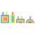 Ikonka Rainbow Montessori Wooden Blocks Stacking
