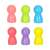 Ikonka Rainbow Montessori Wooden Blocks Figures Close Up