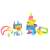 Ikonka Rainbow Montessori Wooden Stacking and Building Blocks