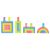 Ikonka Rainbow Montessori Wooden Blocks Stacking
