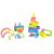 Ikonka Rainbow Montessori Wooden Stacking and Building Blocks Set