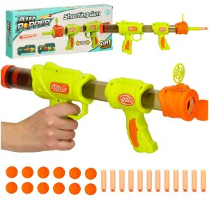 Ikona Nerfy 2in1 green toy gun with foam balls and darts, packaging included - Toy Gun, Bullet