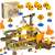 Ikonka Autópálya Mining Construction Parking Garage Playset with Crane and Toy Trucks
