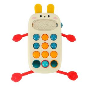 Ikonka Montessori Nyuszi Telefon Baba Játék Számgombokkal és Szenzoros Karokkal - Ikonka