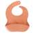 Peach silicone baby bib with food catcher