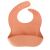 Peach silicone baby bib with food catcher