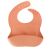 Peach silicone baby bib with food catcher