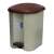 Brown lid 17L pedal bin with beige body, indoor trash can