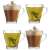 Set mit 4 Kaffee-/Teetassen Excellent Houseware, Glas, 9x9,5 cm, 300 ml, transparent 38974614