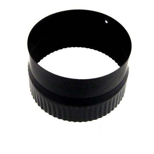 Black chimney pipe reducer, 130mm to 120mm, 0.8mm thick