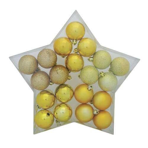 Set de 20 globuri de Crăciun aurii, perfecte pentru decorarea bradului sau a casei