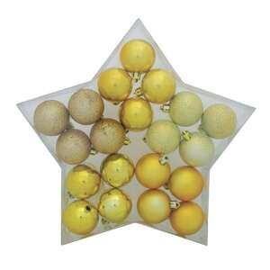 Set of 20 gold Christmas ornaments, perfect for decorating your tree or home - Christmas tree ornament