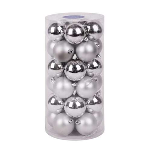Set de 30 globuri de Craciun argintii