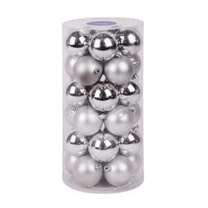 Set of 30 silver Christmas baubles - Christmas tree ornament