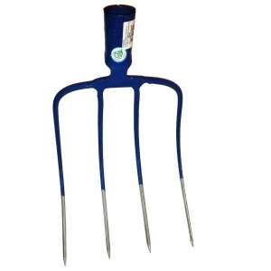 Blaue 4-zackige Garten-Gabel, ideal zum Graben, Belüften und Umpflanzen - Heugabeln