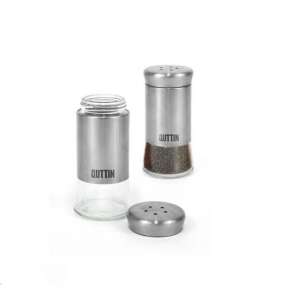 Quttin 150ml stainless steel spice shaker set, glass jar with metal lid, salt and pepper shakers - Spice Rack