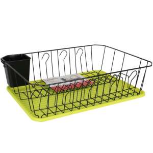 Uscator de vase cu tavita si suport pentru tacamuri, Quttin, 45x35x13 cm 107714951 - Scurgator vase