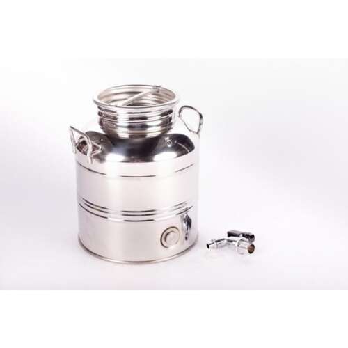 Stainless steel jug with handle and tap, 5 liter capacity