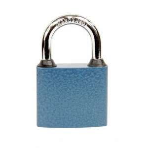 Oval padlock, 45mm, blue, hardened, keyless locking - Padlock