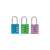 RV12002 combination padlock, blue, green, purple, aluminum, 3 digit code