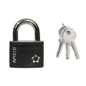 Apollo RV.APOLLO.54.CRN.SU padlock with 3 keys, black, hardened steel - Padlock